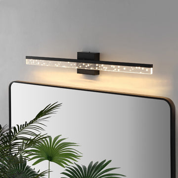 Mario Modern Contemporary 360-Degree Rotatable Iron/Seeded Acrylic Integrated LED Vanity Light